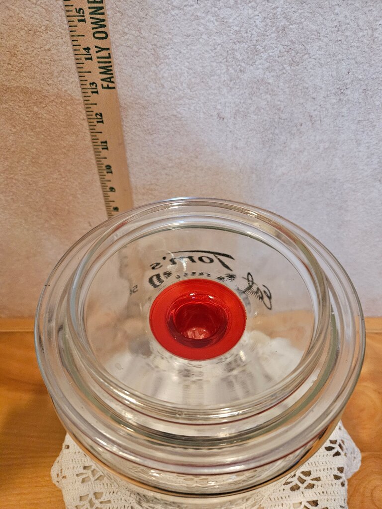 Vintage Toms Peanut Jar, Store Display, Tom's Peanut Jar, Toms Peanuts Jar, Antique Advertising, Large Vintage Jar, Advertising Jar