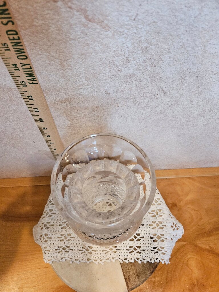Vintage Waterford Cut Crystal Vase from Giftware Collection in Discontinued Swirl Pattern, Circa 1990.