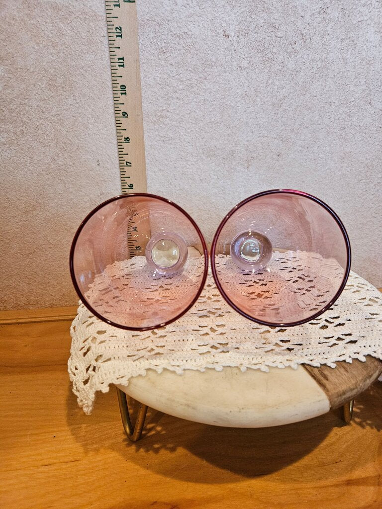 See through Pink Decorative Glass Cloche decor w round knob romantic, charming