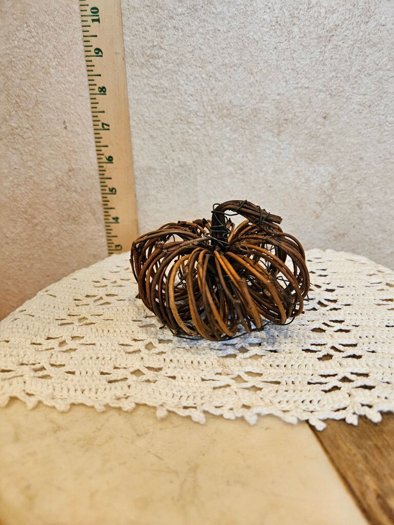 Rustic Twig Crafted Pumpkin Twigs, Sticks Shaped, Cabin Fall or Autumn Woven Decor