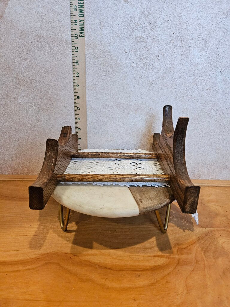 Vintage MCM Real wood, Wooden Mid-Century Modern wine bottle or rolling pin display Stand