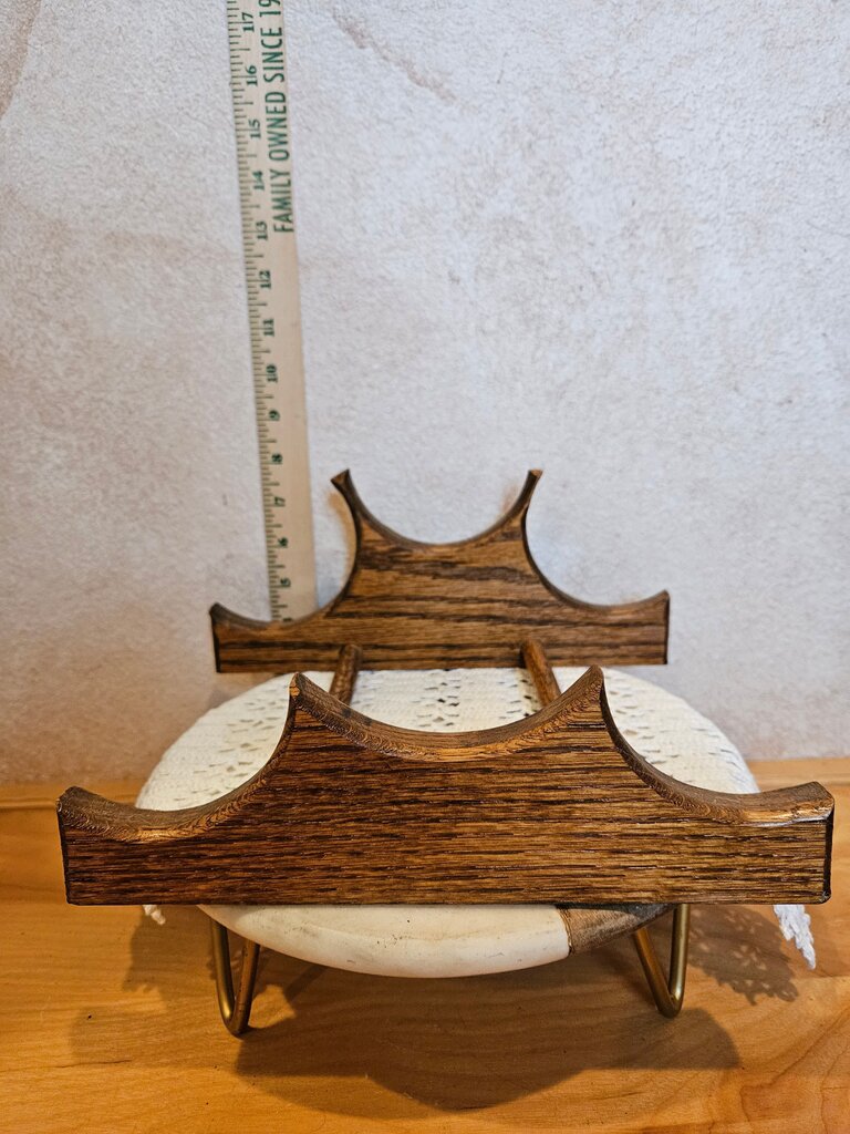 Vintage MCM Real wood, Wooden Mid-Century Modern wine bottle or rolling pin display Stand