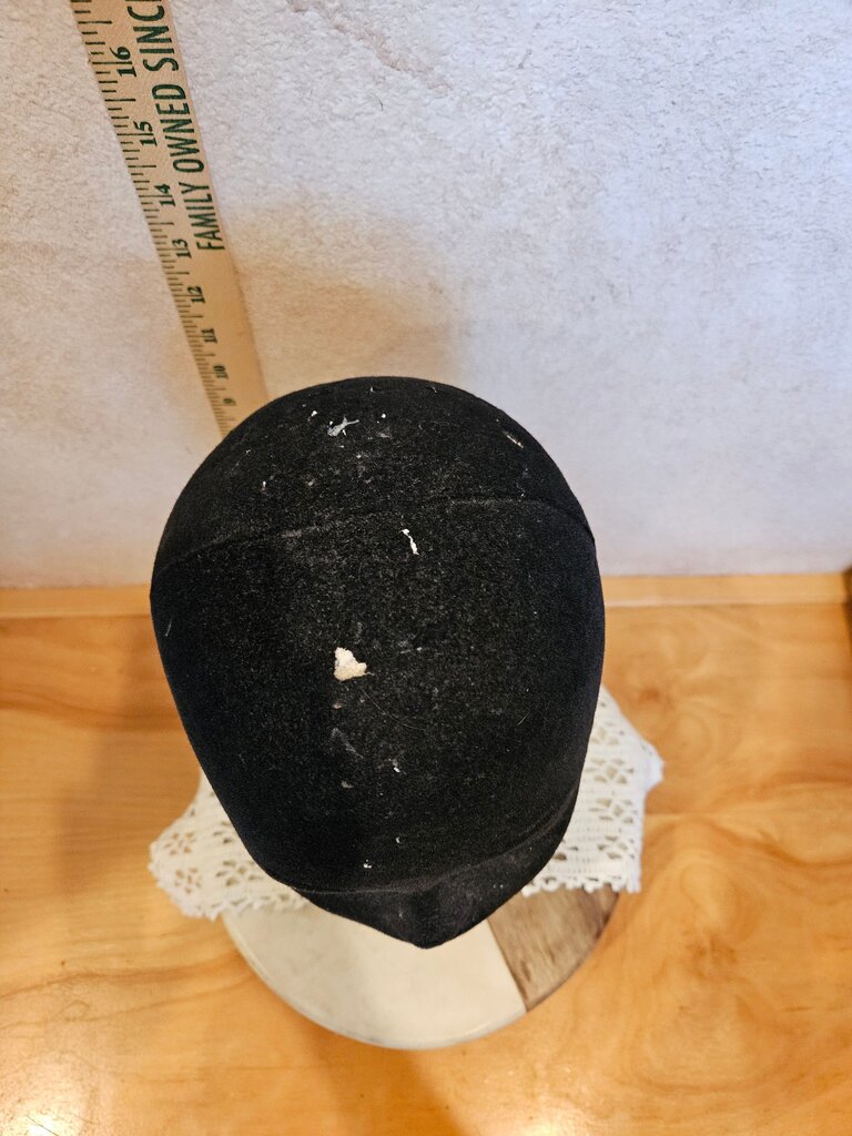 Black Styrofoam Mannequin Head with Gold Scarf