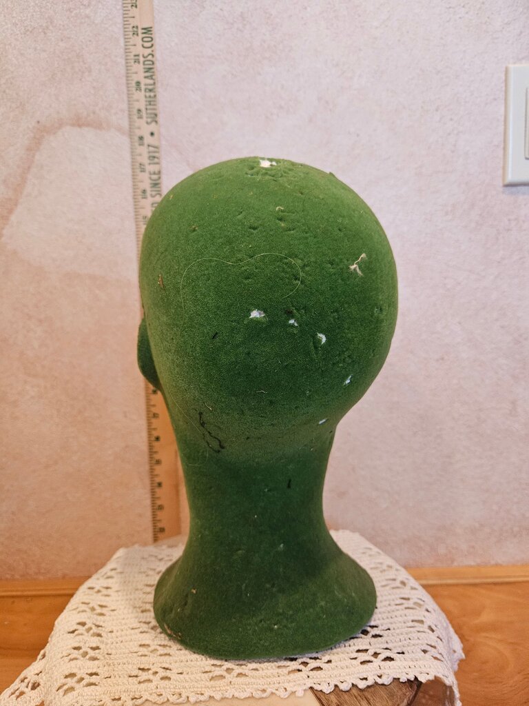 Vintage Green Foam Mannequin Head