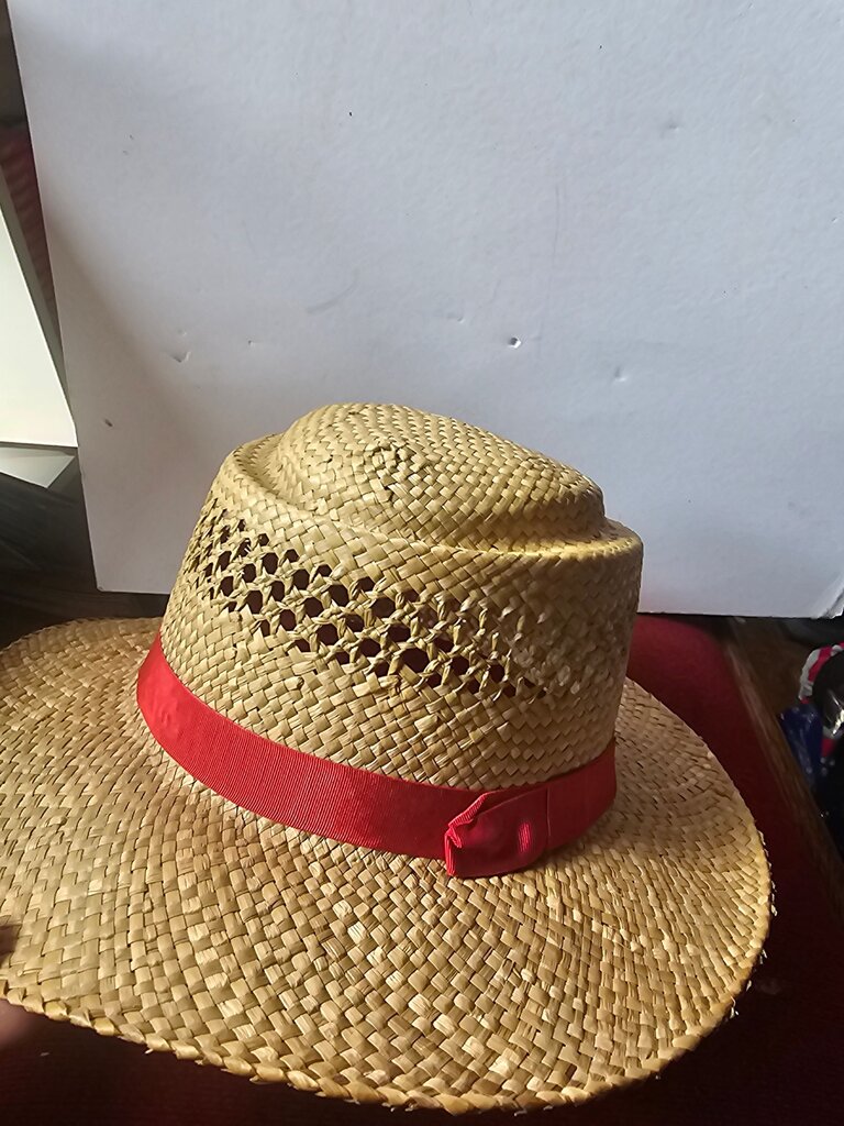 Straw Hat with Red Band