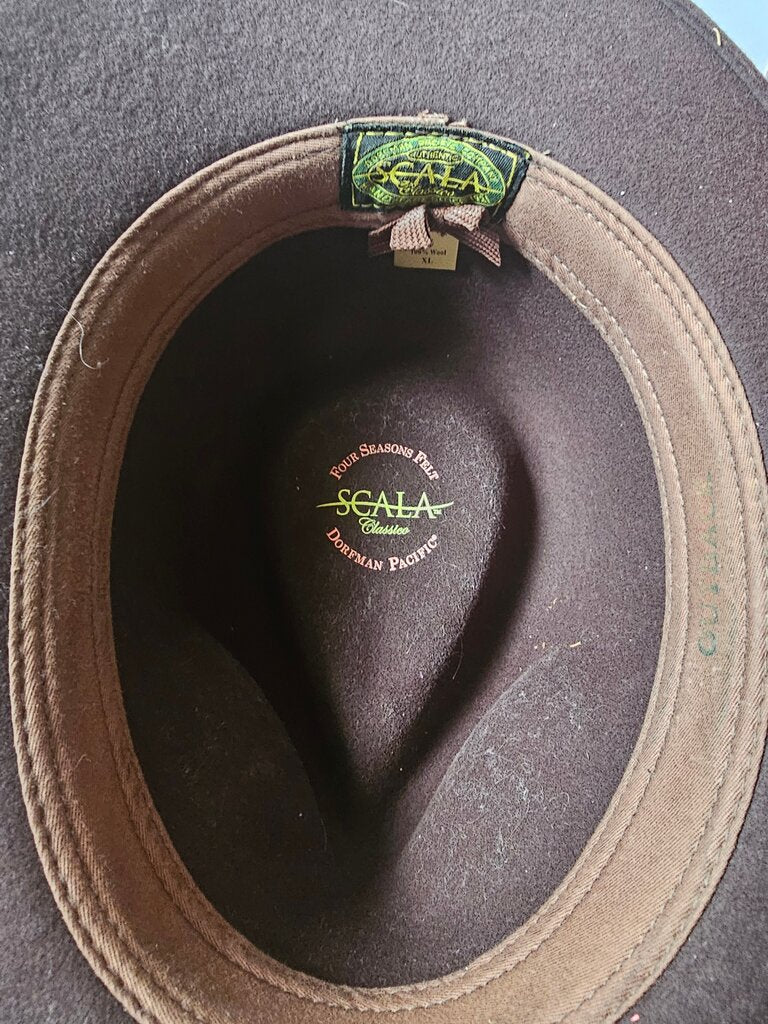 Scala Four Seasons Felt Brown Hat