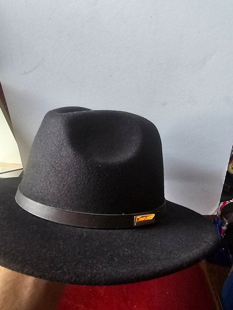 Black Wool Fedora Hat