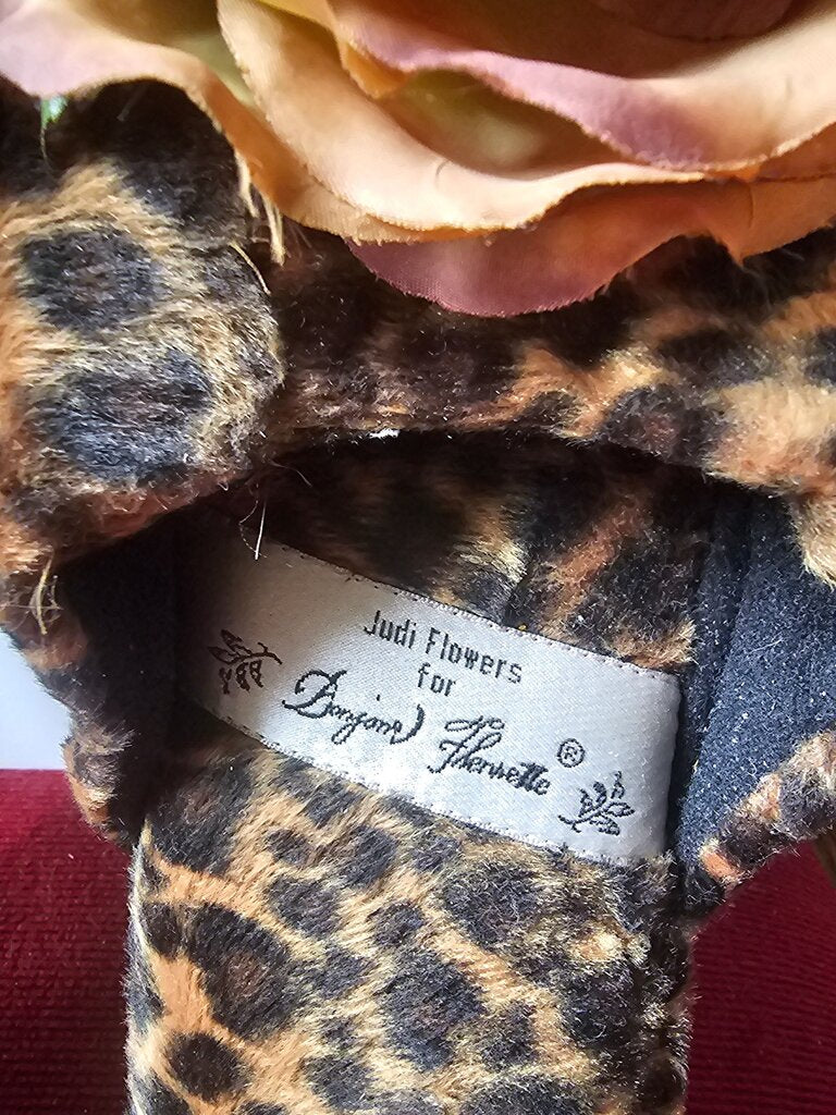 Leopard Print Slippers with Floral Accents