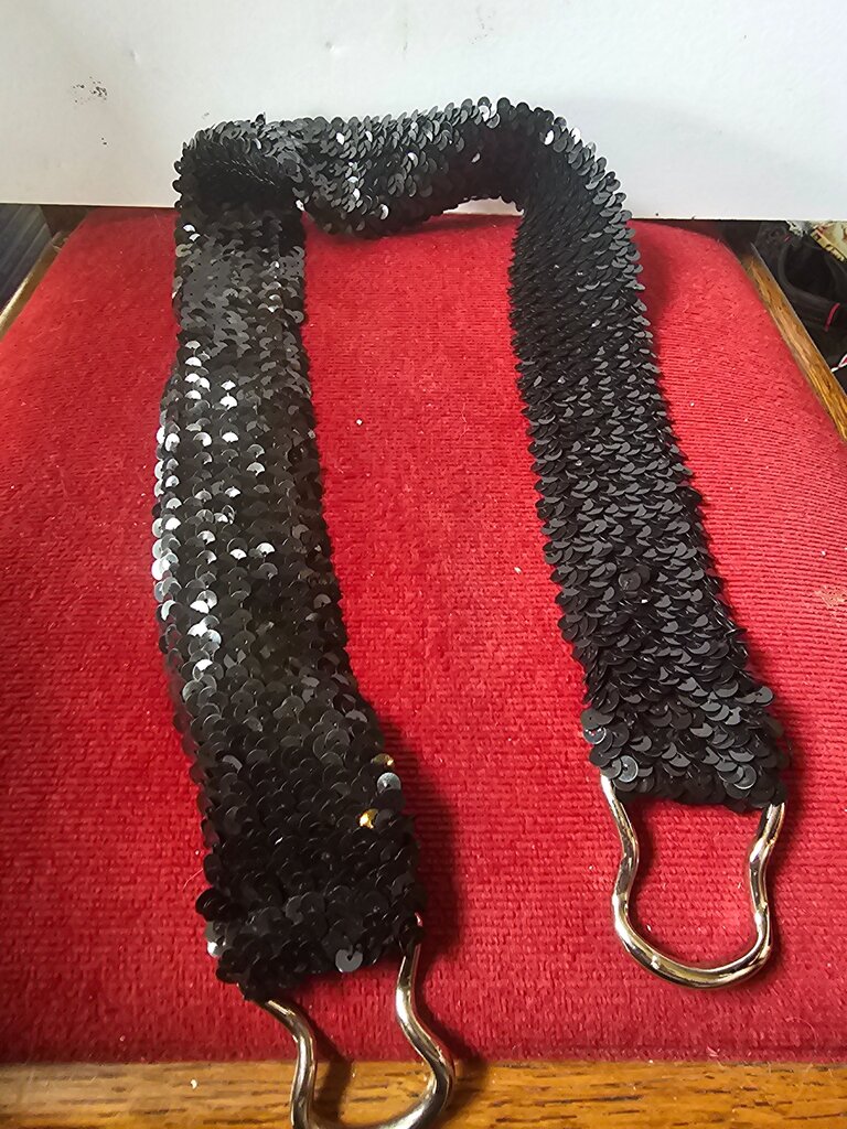 Black Sequined Belt