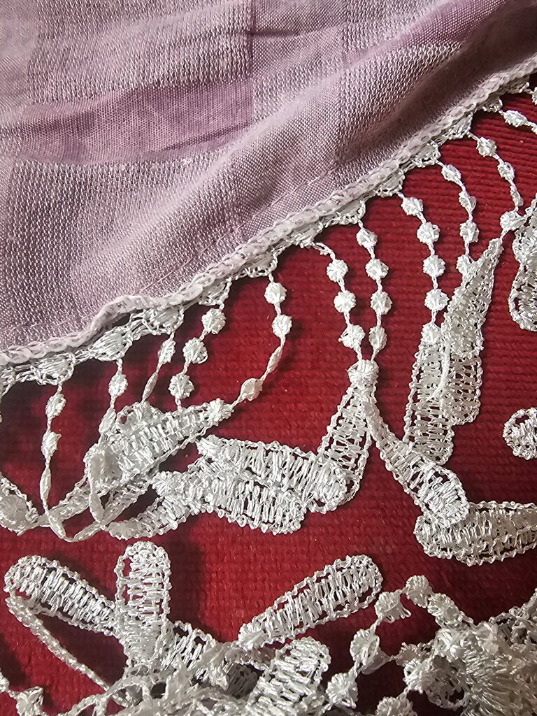 Vintage Lace Trimmed Shawl