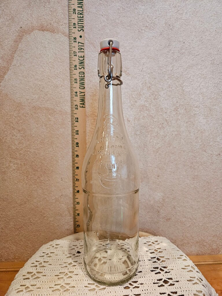 Vintage Artisan Limonade Aux Extraits Naturels De Citron Glass Bottle France Wire Bale Stopper