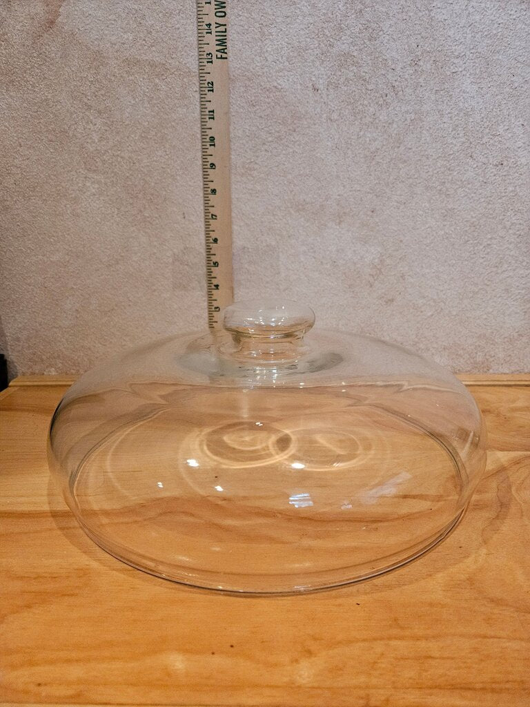 Unique Glass bubble rounded Cake Dome cover or cloche decor Extra large in width but cute &short in height