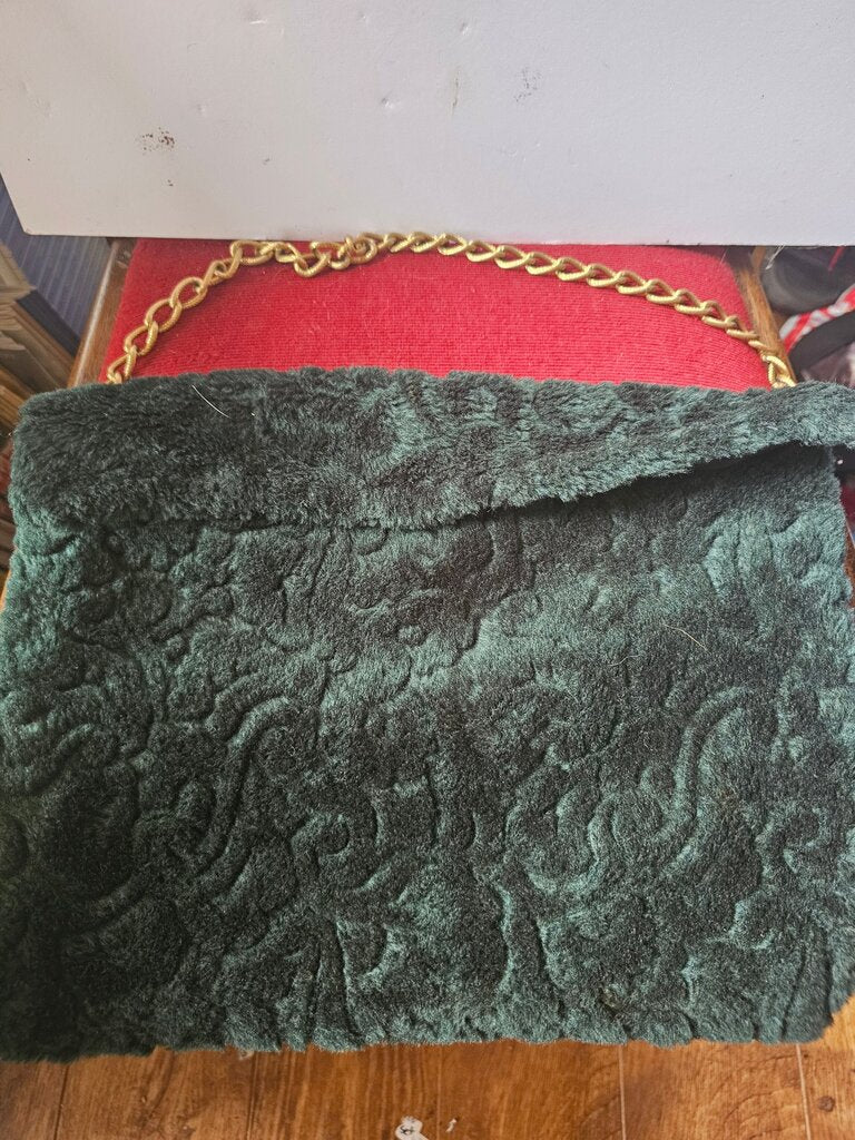 Green Velvet Chain Purse