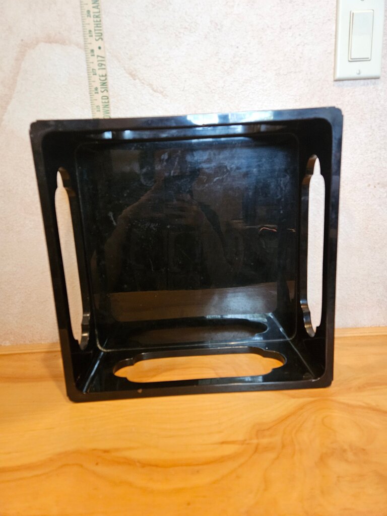 Vintage Japanese Lacquered display riser tea serving Tray w Gold Inlays as is