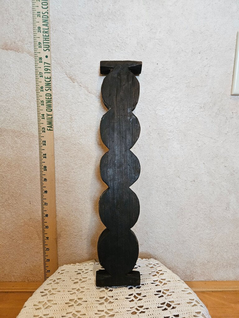Vintage Handled Hand Carved african Style 5 candle holder wooden / trinket display