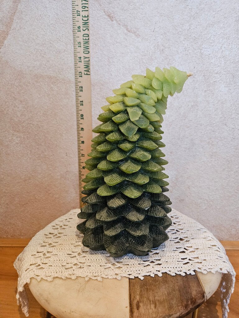 Christmas Tree Candle Large Green Ombre Holiday Centerpiece Decor