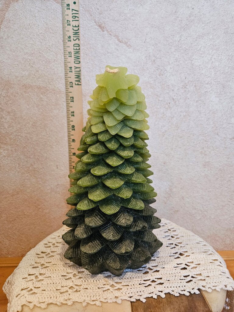 Christmas Tree Candle Large Green Ombre Holiday Centerpiece Decor