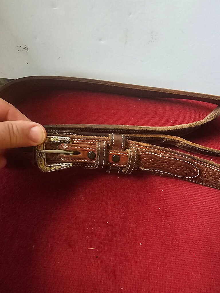 Brown Leather Braided Belt