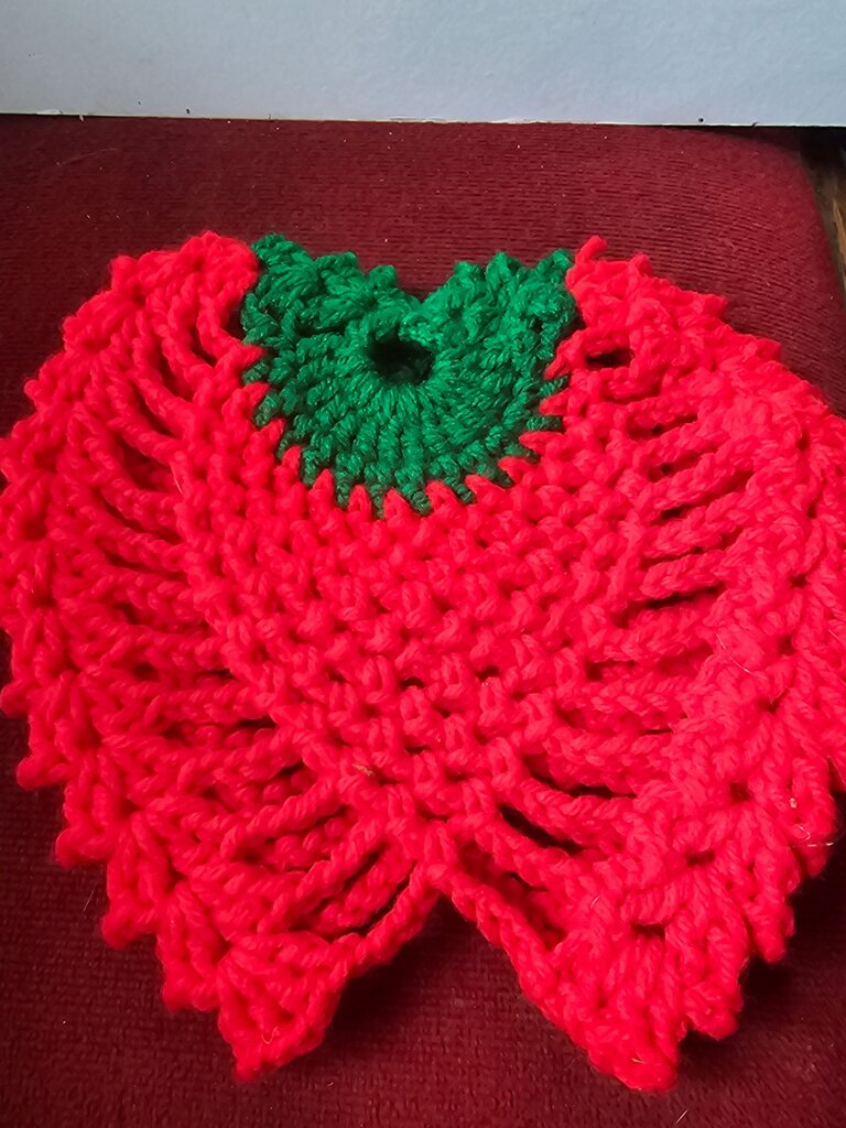 Hand-Crocheted Strawberry-Shaped Hot Pad