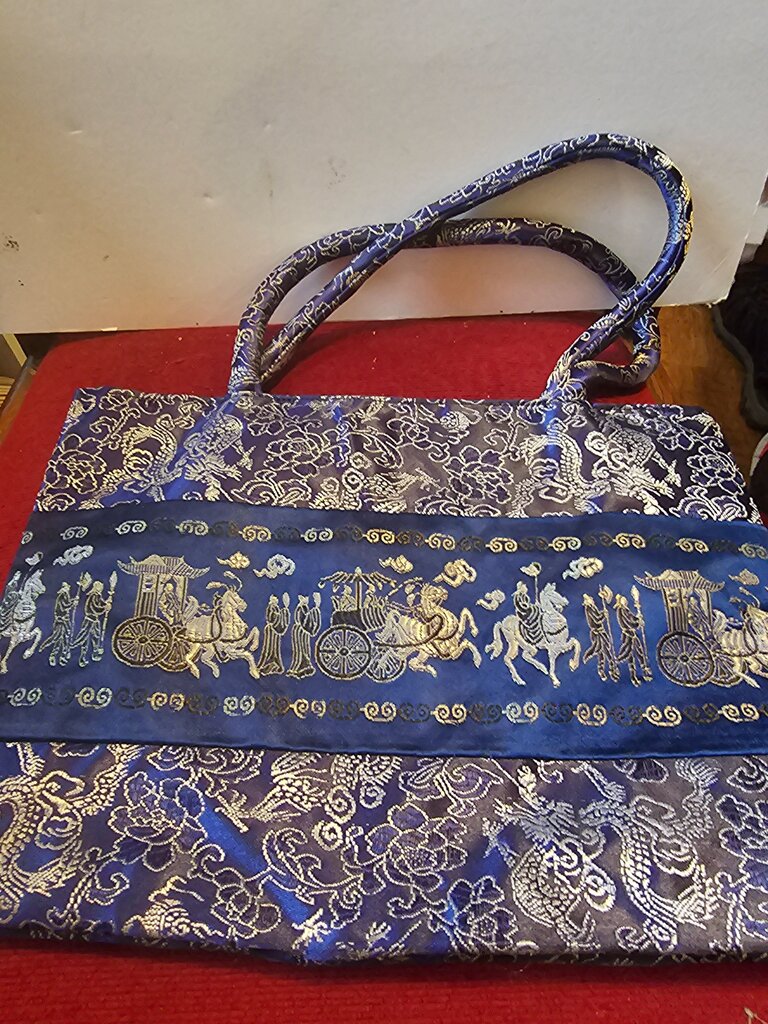 Silk Embroidered Tote Bag
