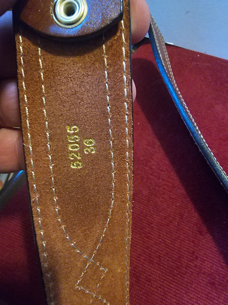 Brown Leather Belt with Stitched Design