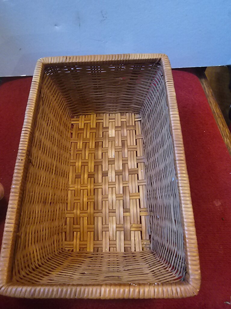 Vintage Woven Rectangle Storage Basket