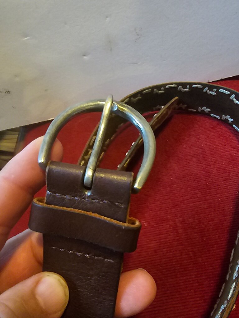 Embroidered Brown Leather Belt