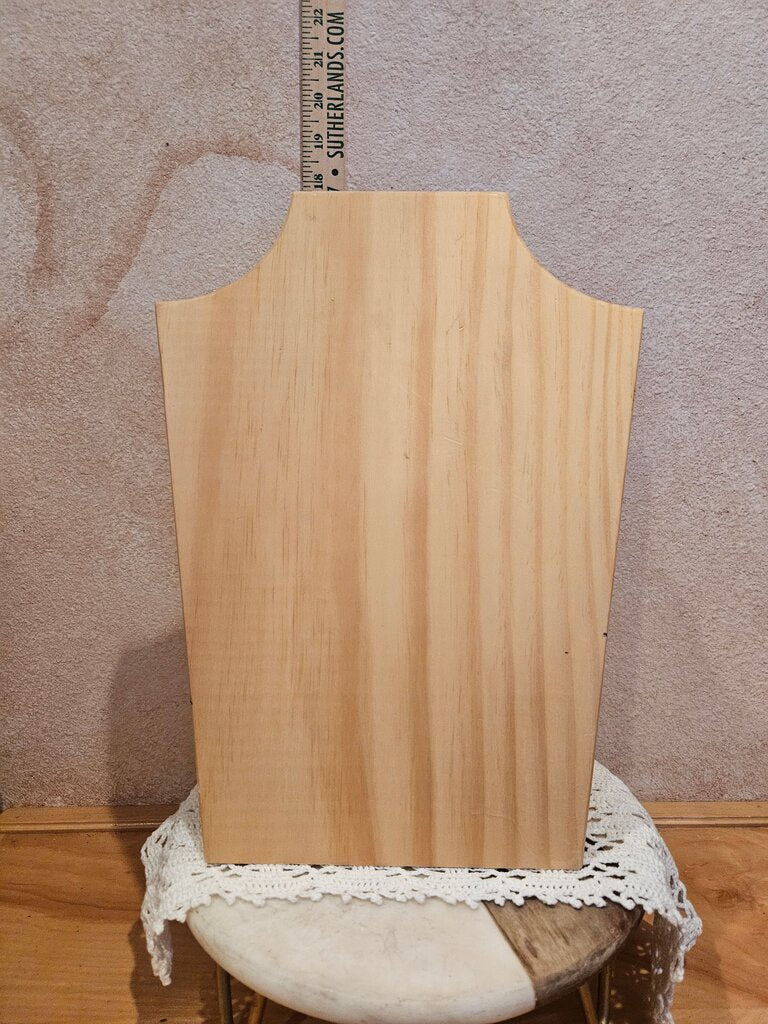 Wooden Necklace Display Mannequin w heavy duty stand
