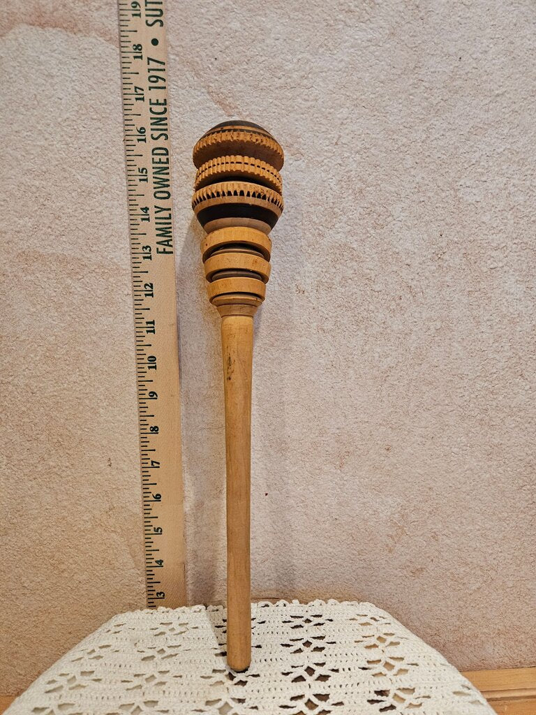 Vintage Primitive Molinillo- Mexican Wooden Whisk for Hot Chocolate Champurrado