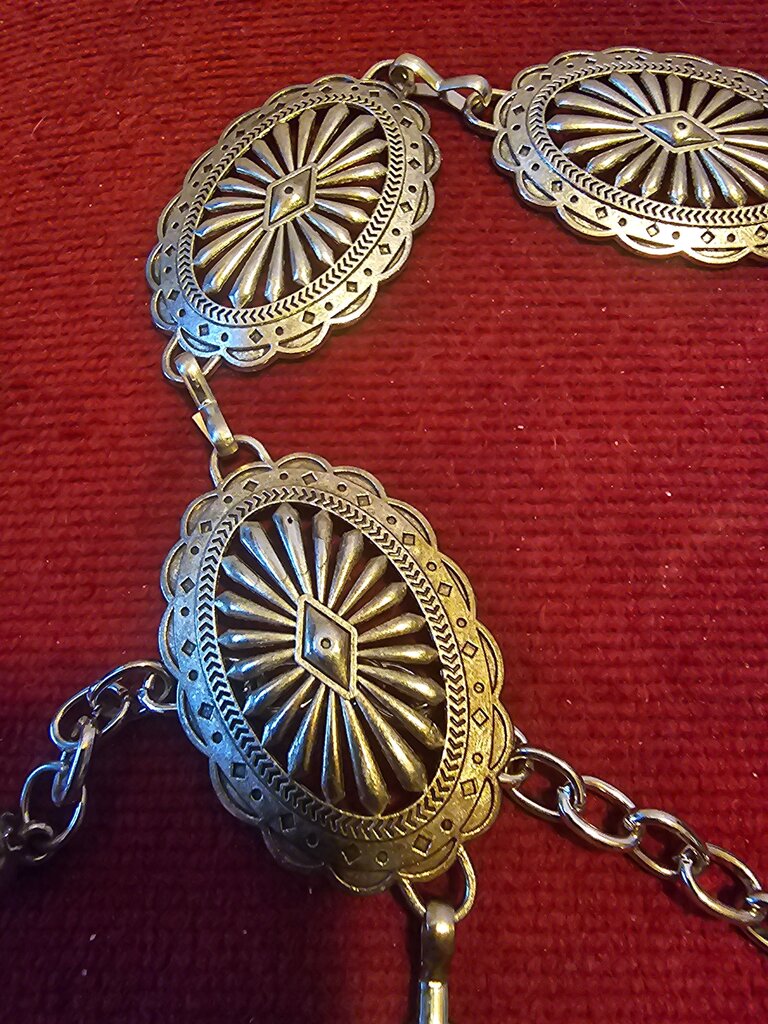 Vintage Silver Tone Chain Belt