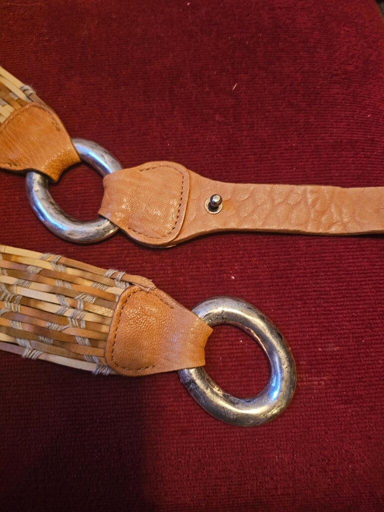 Stylish Woven Belt with Metal Rings
