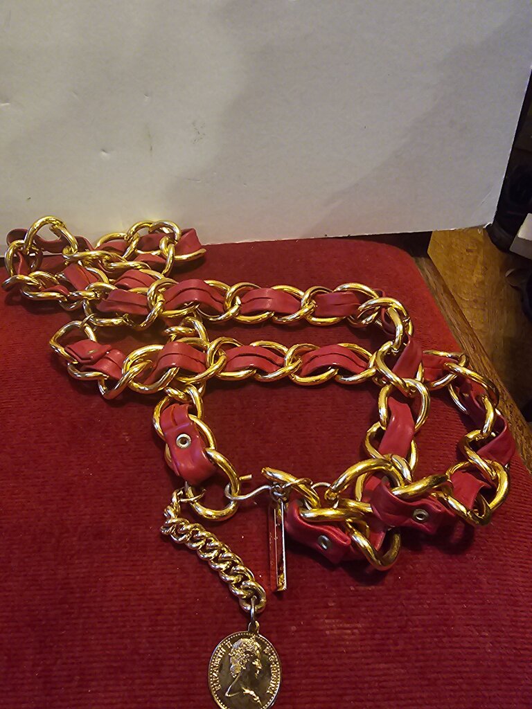 Gold and Red Chain Belt