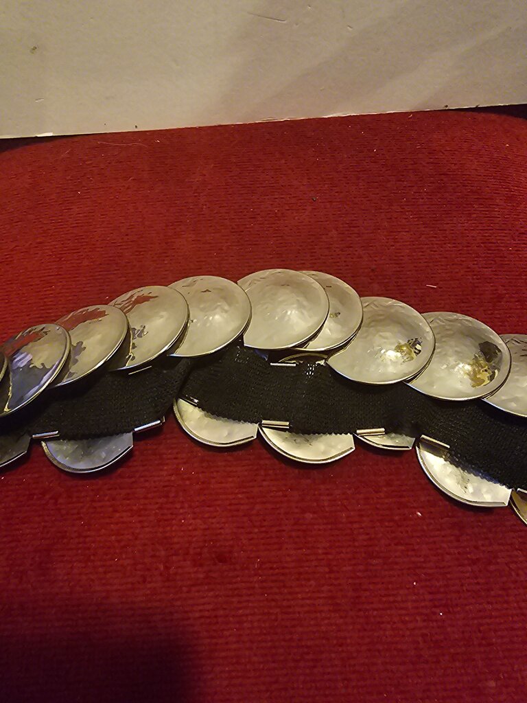 Vintage Metallic Belt with Round Discs