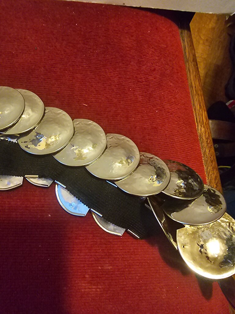 Vintage Metallic Belt with Round Discs