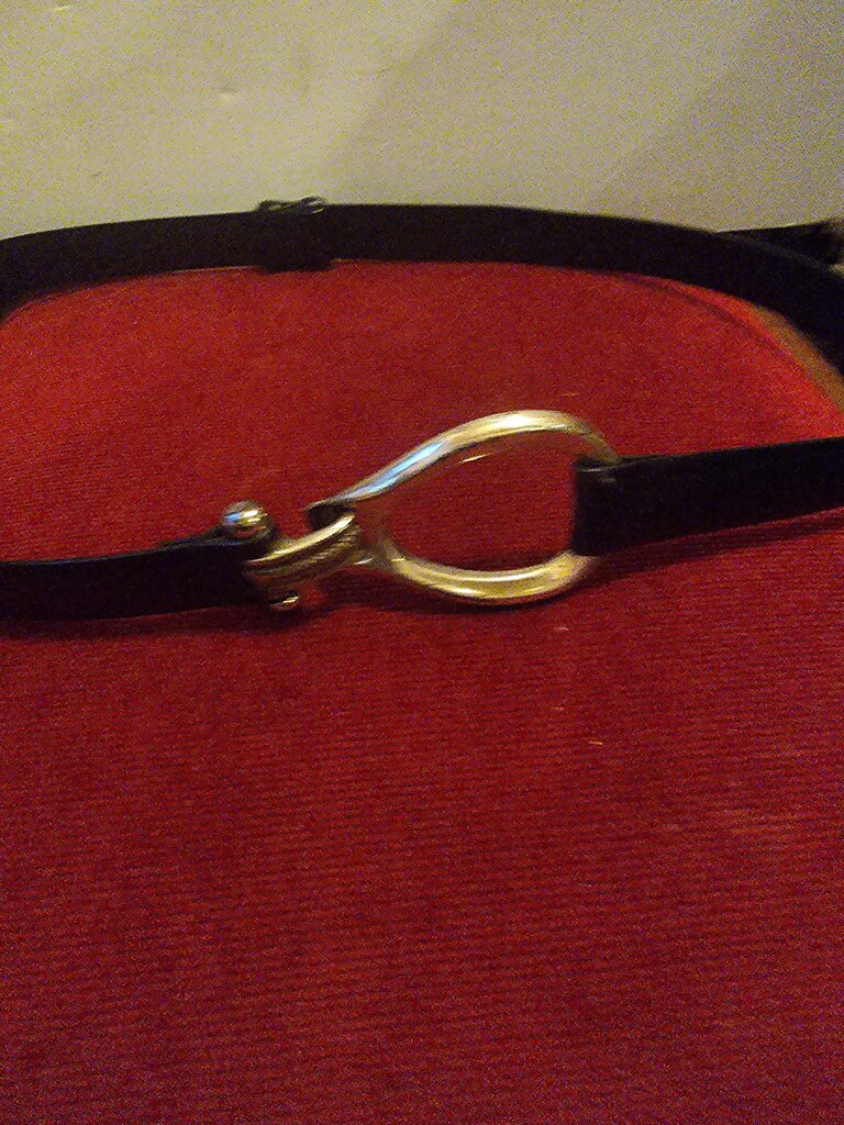Black Leather Belt with Silver Buckle