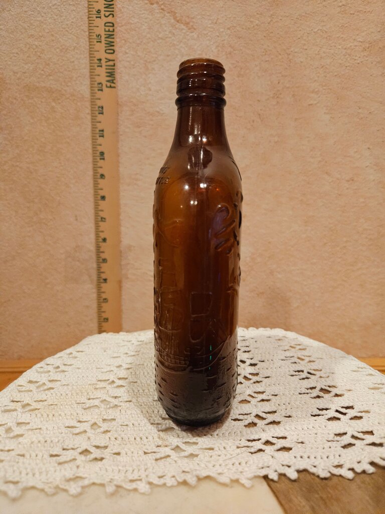 Antique Amber Glass Bottle George Washington Whiskey collector bottle