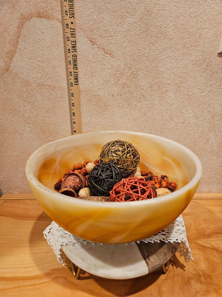 Decorative Bowl with Nuts and Orbs