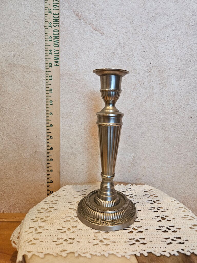Vintage Candle Stick Holder Ornate Heavy Hollywood Regency Aged Tarnished