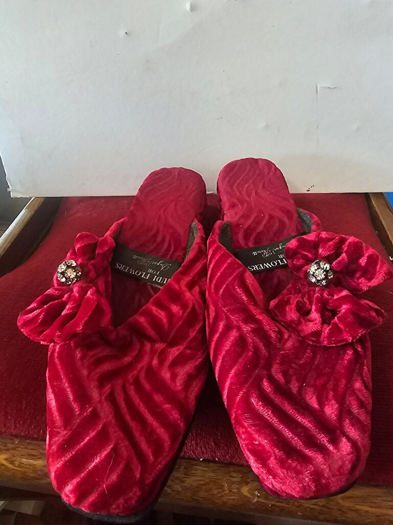 Judi Flowers Red Slippers