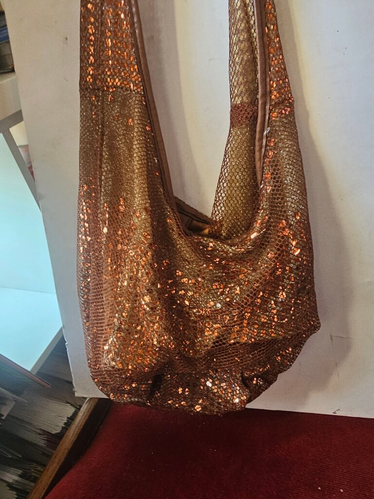Sparkly Brown Mesh Tote Bag