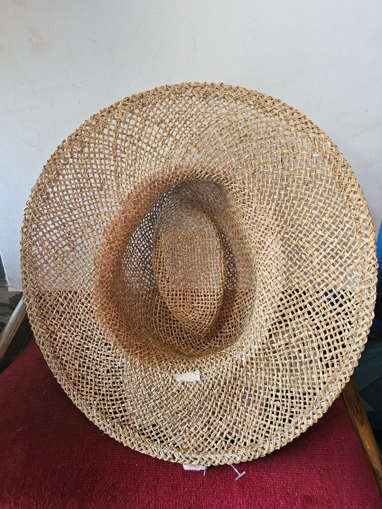 Straw Sun Hat with Pink Ribbon