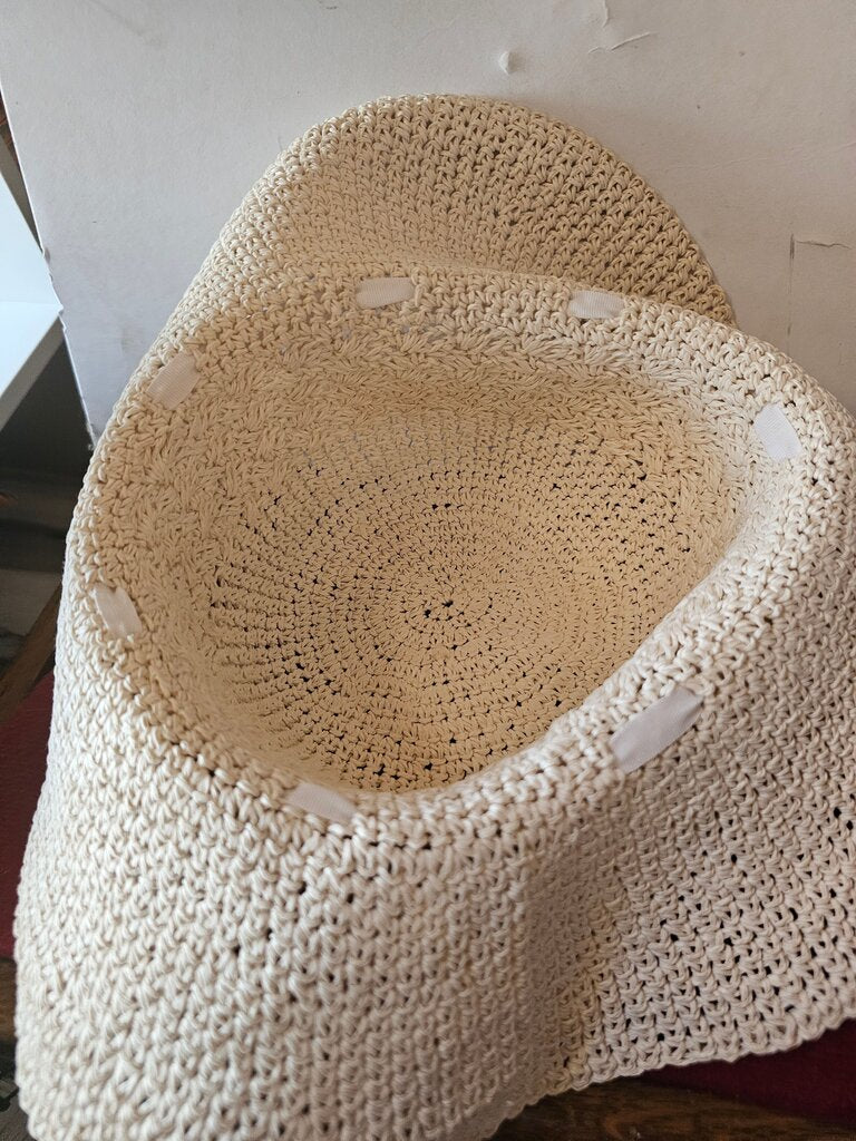 Vintage Straw Wide Brim Sun Hat
