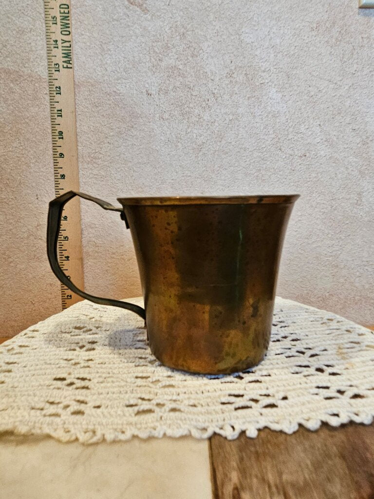 19th Century Copper Pass Mug / measuring Cup, Tapered, Likely European, Antique