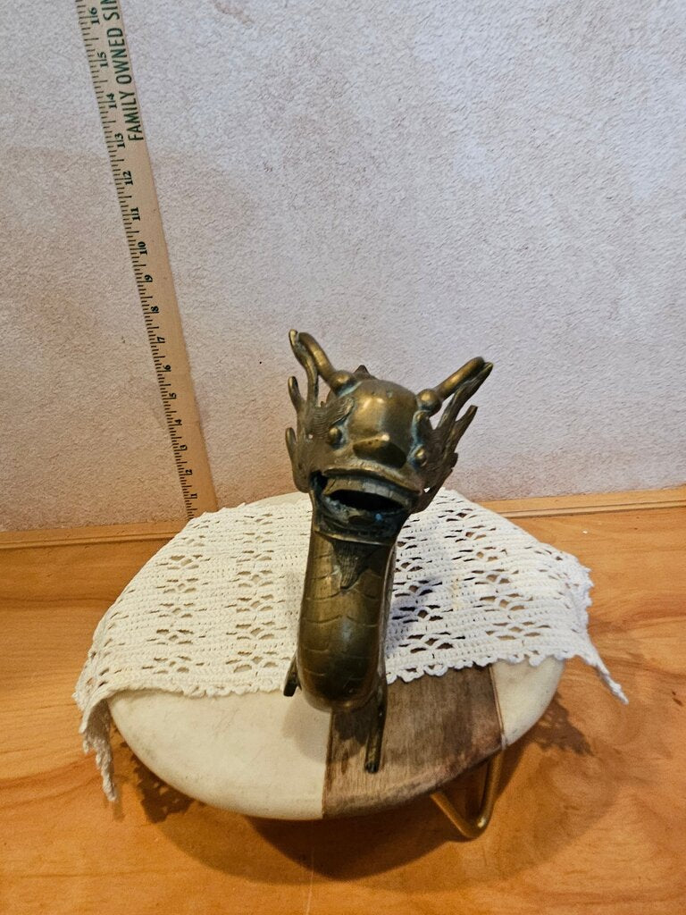 Vintage Chinese Brass Dragon Figure as is with broken feet see description
