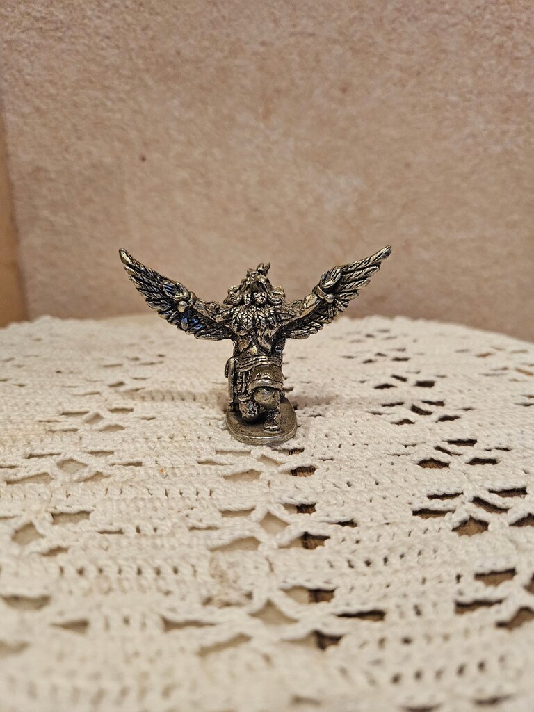 Pewter Small Kachina Warrior Winged Eagle Figurine harpy/winged creature
