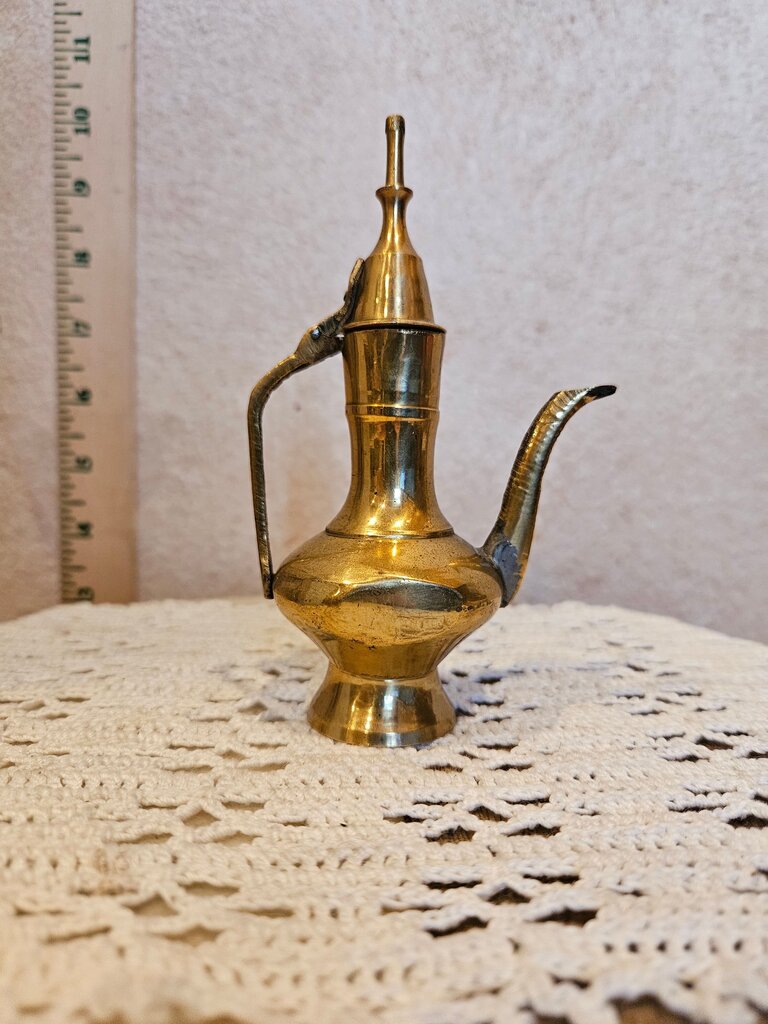 Vintage Tiny Beautiful handmade As Is w dent Miniature Brass for Zamzam Water Pot teapot tea ceremony
