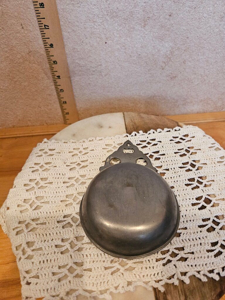 Vintage Metal Porringer Style Candle Holder with carrying handle