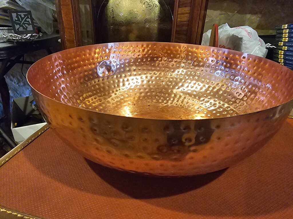 Creative Co-Op Copper Fruit/display organizing counter Bowl Home Country As Is Beat up charm Farmhouse Decor