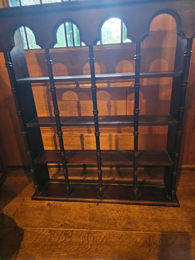 70s Mid Century Modern Jacobean Spindle Wood Wall Display Shelf, Jacobean Spindle Wood Shelf, Mid Century Modern Shelf, VTG Shelf