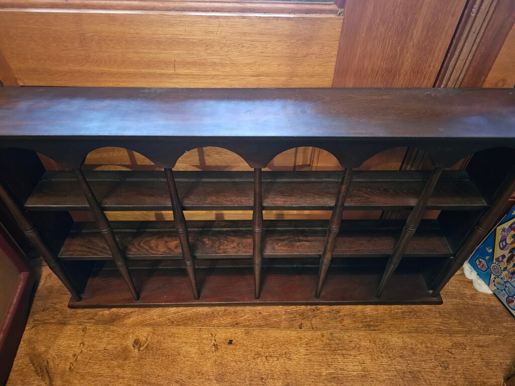 70s Mid Century Modern Jacobean Spindle Wood Wall Display Shelf, Jacobean Spindle Wood Shelf, Mid Century Modern Shelf, VTG Shelf